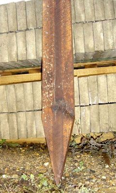 Pointed Post - for 3 rail fencing